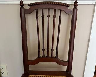 C16 - $45. Single Caned Side Chair. Measures 17" wide x 16" deep x 17.25"  floor to seat. 35" floor to top. 