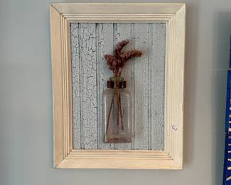 C90 - $20 PAIR of Framed Wall Vases. Frame measures 12" x 15". 