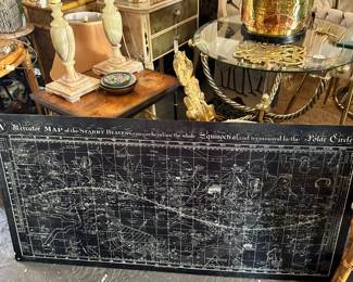 Celestial map on metal.