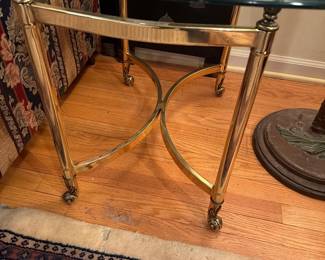 Hollywood Regency glass table