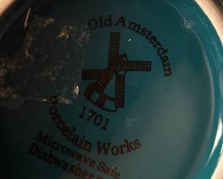 Old Amsterdam Porcelain Works Dark Green Teapot