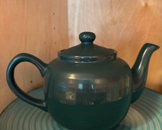 Old Amsterdam Porcelain Works Dark Green Teapot