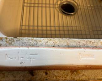 Carnevale McCarty Orange Rust Pottery Olive Boat Dish