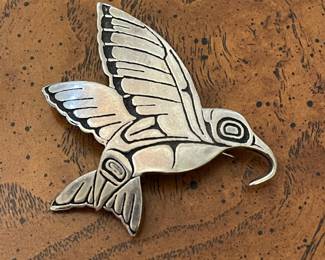 Sterling Silver PNW Coast Style Hummingbird Pin