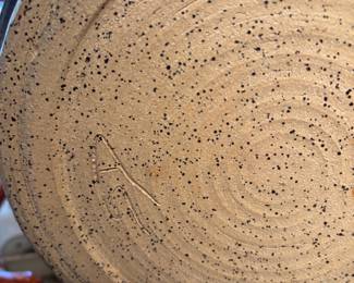 Studio Pottery Blue, Cream & Brown Speckled Trinket Dish