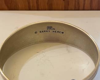 Barry Harrem Sterling Silver PNW Haida 'Emerging Mankind' Motif Cuff Bracelet