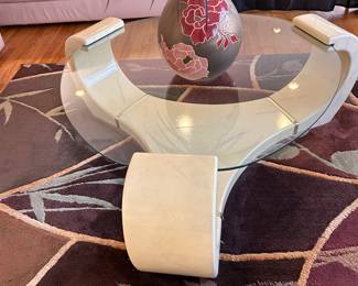 MCM glass coffee table