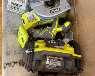 Lots of Ryobi battery operated tools
