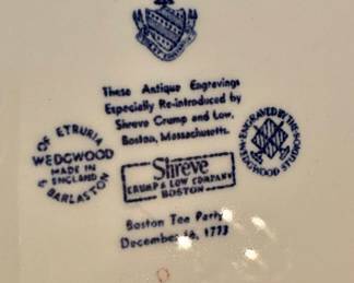 Wedgwood Flow Blue Scenes of Boston Plates