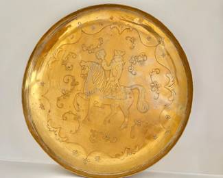 Hand Etched, Signed Brass Plate