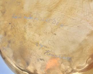 Hand Etched, Signed Brass Plate