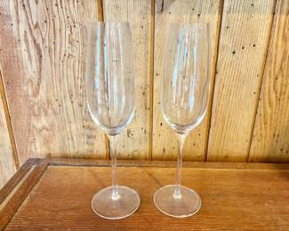 Pair Tiffany & Co. Crystal Champagne Flutes