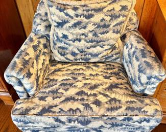 Pair of Vintage Lounge Chairs with Chinoiserie Upholstry