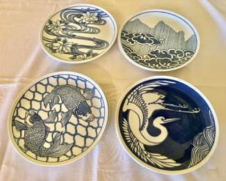 Four Nancy Getz Japanese Feature Plates