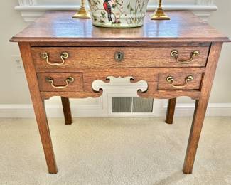 Vintage English Georgian 3-Drawer Lowboy Dressing Table