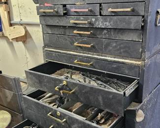 Tool Box with Screw Drivers, Wrenches, Tap Measures, etc (it will be cleaned up and sorted by Estate Sale date)