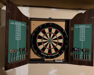 Camel Dart Board and Cabinet 