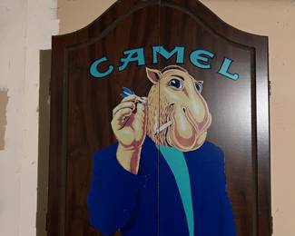 Camel Dart Board and Cabinet 