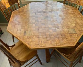 Octogon Parquet Kitchen Table & Chairs 