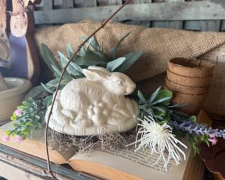 bunny decor for spring vignettes in your home