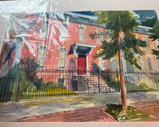 Chicago rowhouse watercolor