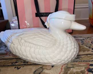 White duck with blindfold or sleep mask
