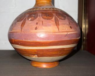 Vintage hand-painted Tonala folk art water jug