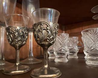 Vintage Silver-plated cordial glasses