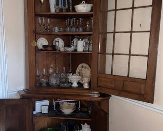 Vintage corner hutch