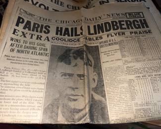 Chicago Daily News - Paris Hails Lindbergh - newspaper