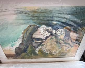 Artist depiction of Mount Rushmore National Memorial