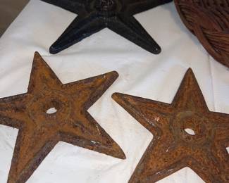 Vintage cast iron architectural stars for stabilizing masonry walls