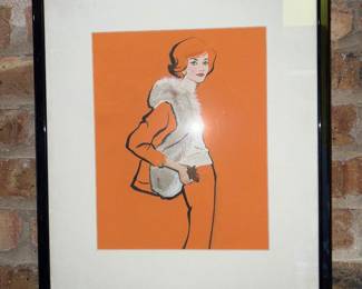 Mid-century modern fashion illustration