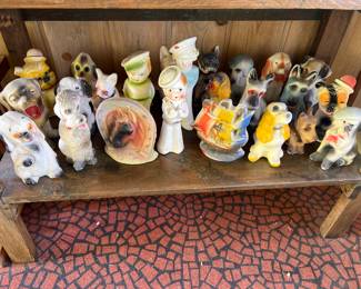 Antique Carnival Chalkware Figurines