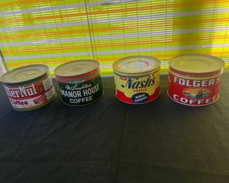 Vintage Steel Coffee Cans