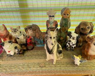 Antique Carnival Chalkware Figurines