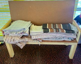 Throw Rugs and Bench