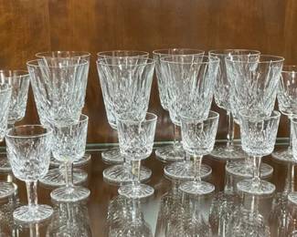  06 Set Of 24 Waterford Crystal Wine Glasses Goblets 