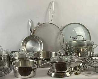 Calphalon Stainless Steel Cookware Set with Steamers  Lids