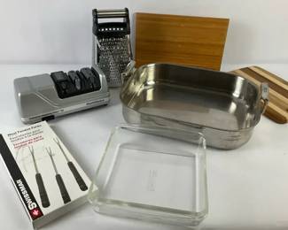 Kitchen Essentials Lot  ChefsChoice Sharpener, Swissmar Fondue Forks  More