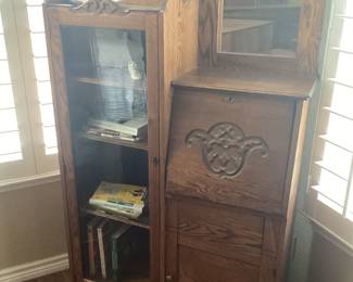Victorian side-by-side secretary desk and bookcase