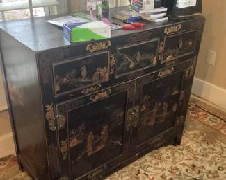 Chinese black lacquer buffet or sideboard