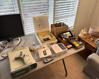 Xbox, cell phones, cameras, movie camera