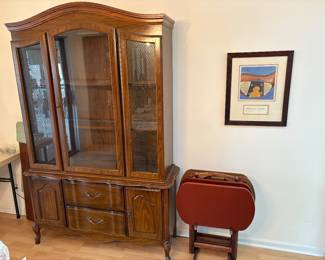 China cabinet and set of TV trays