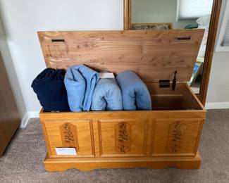 chest and blankets