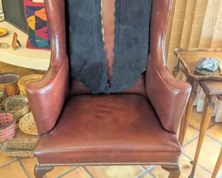 LEATHER WINGBACK CHAIR