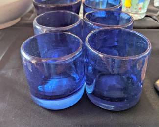 COBALT GLASS TUMBLERS