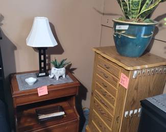 Vintage Kling Side Table, Standing Jewelry Cabinet