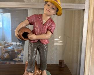By Andrea by Sadek Ceramic Figurine Boy Carrying a Pitcher