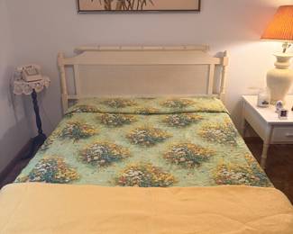 VTG Mid-Century Bed Full-Size Modern Faux Bamboo 